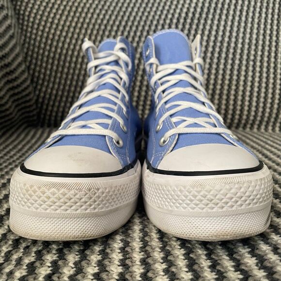 Converse platform hi top blue sneaker women’s shoe size 10 - Picture 4 of 11